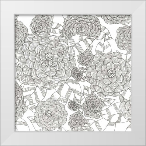 Wild Hydrangeas Less White Modern Wood Framed Art Print by Varacek, Pam