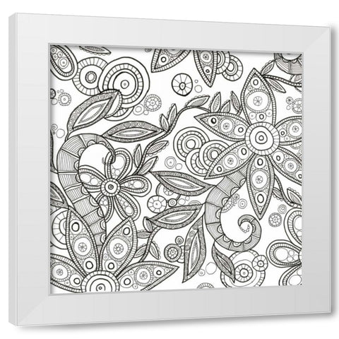Jungle Flora 1 Less White Modern Wood Framed Art Print by Varacek, Pam
