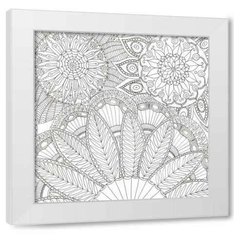 Jungle Flora 3 Less White Modern Wood Framed Art Print by Varacek, Pam