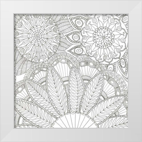 Jungle Flora 3 Less White Modern Wood Framed Art Print by Varacek, Pam