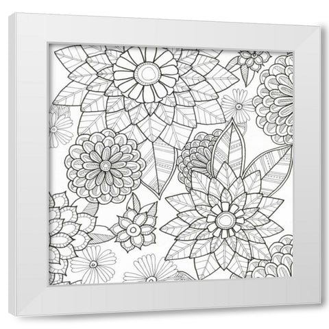 Intricate Flowers 2 White Modern Wood Framed Art Print by Varacek, Pam