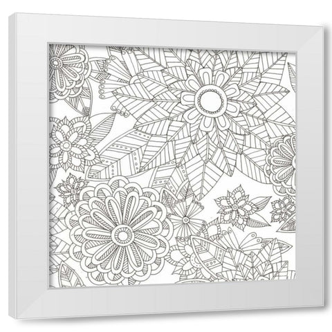 Floral Garden White Modern Wood Framed Art Print by Varacek, Pam