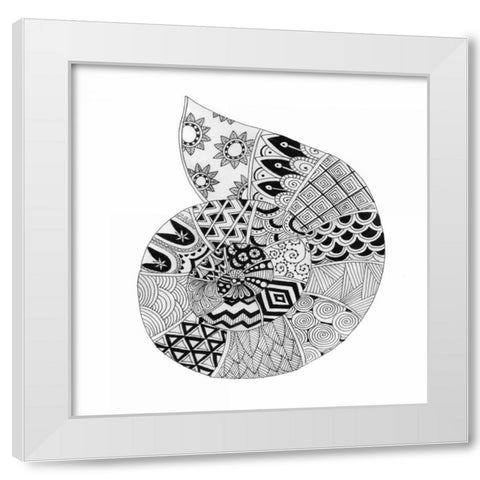 BW Decorated Nautilus White Modern Wood Framed Art Print by Varacek, Pam