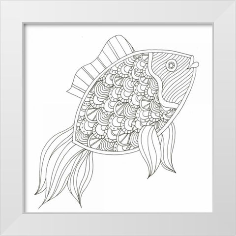 Lonely Fish White Modern Wood Framed Art Print by Varacek, Pam