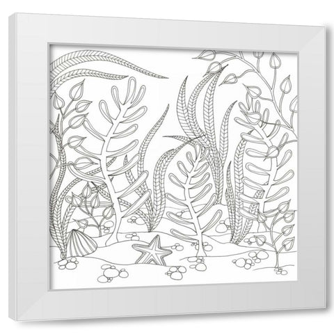 Seaweed Scenery White Modern Wood Framed Art Print by Varacek, Pam