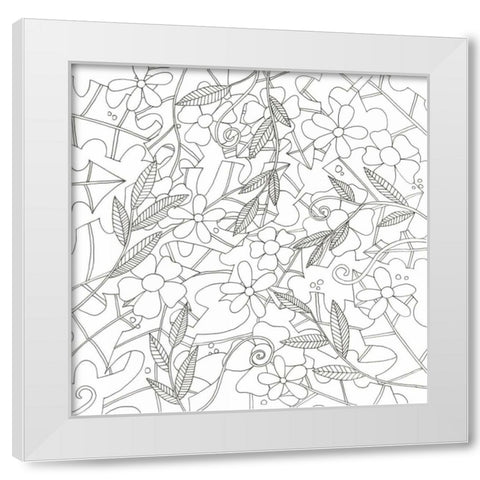 Spring Time Bouquet White Modern Wood Framed Art Print by Varacek, Pam