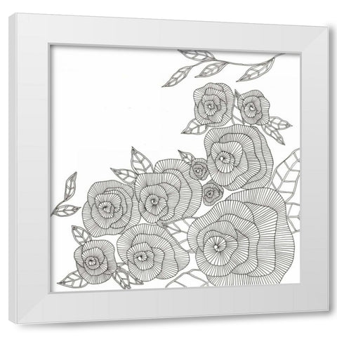 Blooming Roses White Modern Wood Framed Art Print by Varacek, Pam