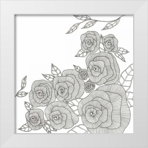Blooming Roses White Modern Wood Framed Art Print by Varacek, Pam