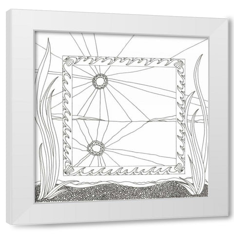 Sea Looking Glass White Modern Wood Framed Art Print by Varacek, Pam