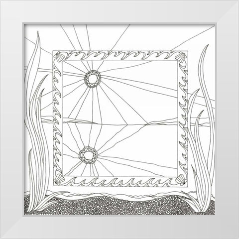 Sea Looking Glass White Modern Wood Framed Art Print by Varacek, Pam