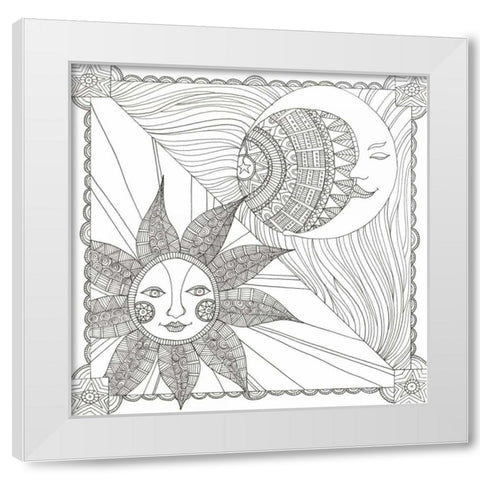 Night And Day White Modern Wood Framed Art Print by Varacek, Pam