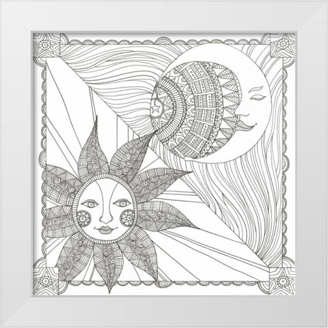 Night And Day White Modern Wood Framed Art Print by Varacek, Pam