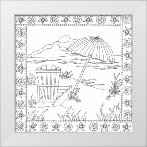 Summers Day White Modern Wood Framed Art Print by Varacek, Pam