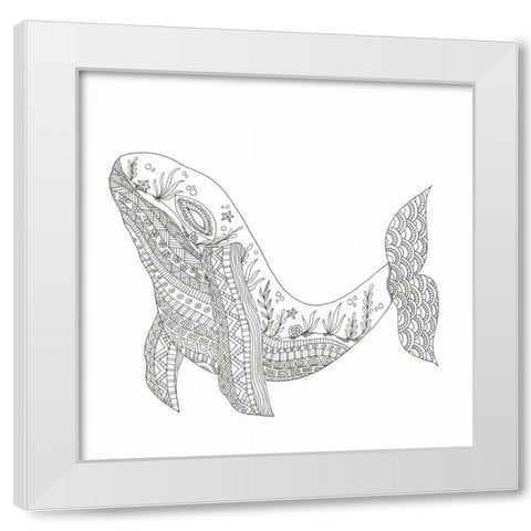 Creatures From The Deep 4 White Modern Wood Framed Art Print by Varacek, Pam