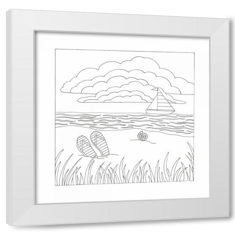 Summer Time Fun White Modern Wood Framed Art Print by Varacek, Pam