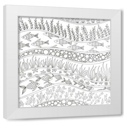 Ocean Rush White Modern Wood Framed Art Print by Varacek, Pam