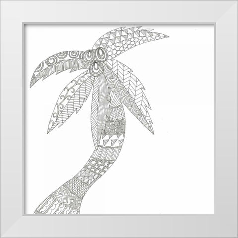 Isolated Palm White Modern Wood Framed Art Print by Varacek, Pam