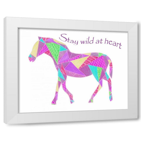 Colorpoly Horsia Stay Wild White Modern Wood Framed Art Print by Varacek, Pam