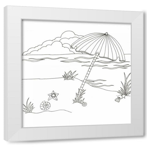 Shell Day White Modern Wood Framed Art Print by Varacek, Pam