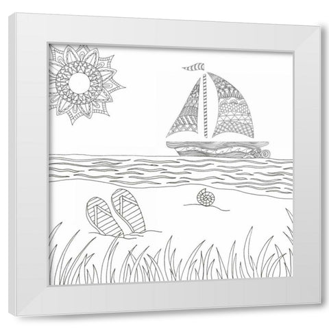 Summer Sailing White Modern Wood Framed Art Print by Varacek, Pam