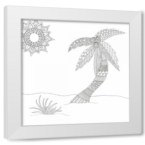 Summer Palm White Modern Wood Framed Art Print by Varacek, Pam
