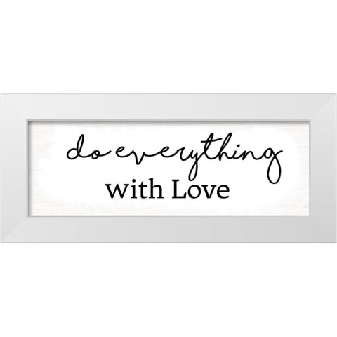 With Love White Modern Wood Framed Art Print by Lula Bijoux And Company
