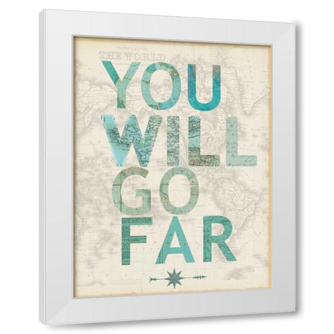 You will go far White Modern Wood Framed Art Print by Lula Bijoux and Company