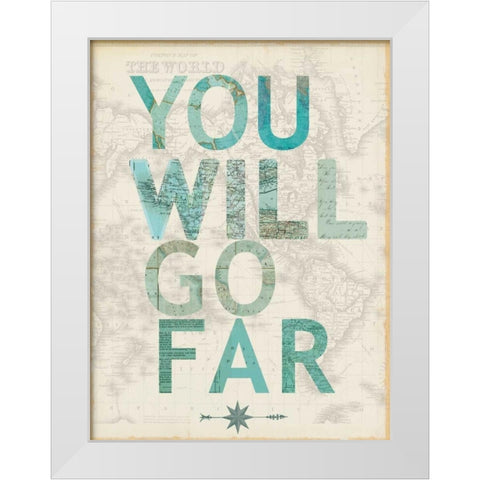 You will go far White Modern Wood Framed Art Print by Lula Bijoux and Company