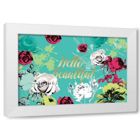 Hello Beautiful Bright Roses White Modern Wood Framed Art Print by Allen, Candace
