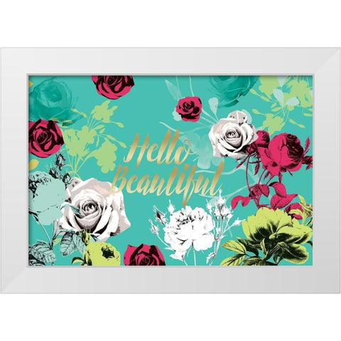 Hello Beautiful Bright Roses White Modern Wood Framed Art Print by Allen, Candace