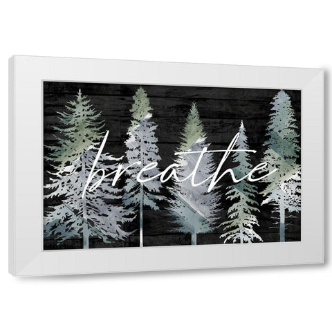 Breathe White Modern Wood Framed Art Print by Lula Bijoux and Company