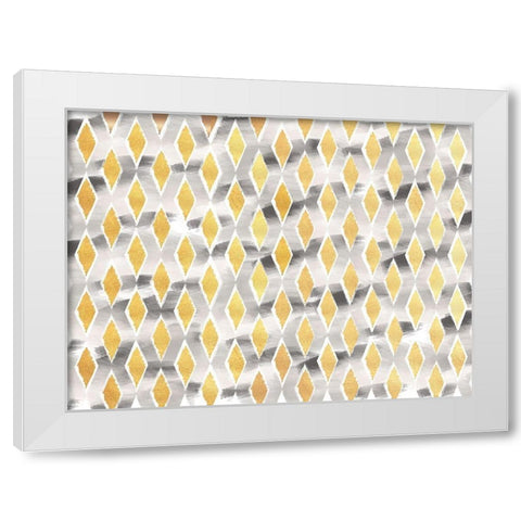 Gold And Grey Abstract White Modern Wood Framed Art Print by Lula Bijoux and Company