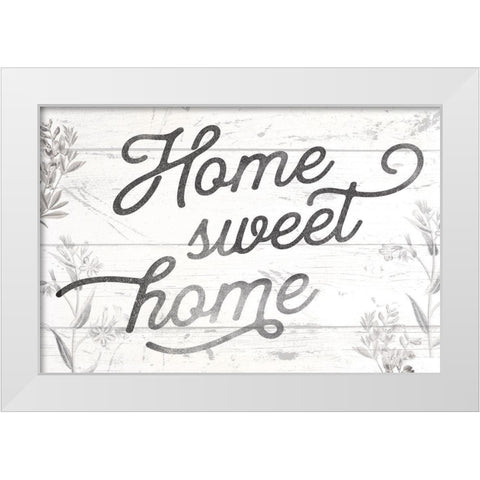 Home Sweet Home White Modern Wood Framed Art Print by Lula Bijoux and Company
