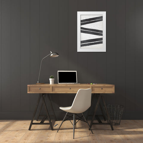BW Minimalist Zig Zag 1 White Modern Wood Framed Art Print by Lula Bijoux and Company