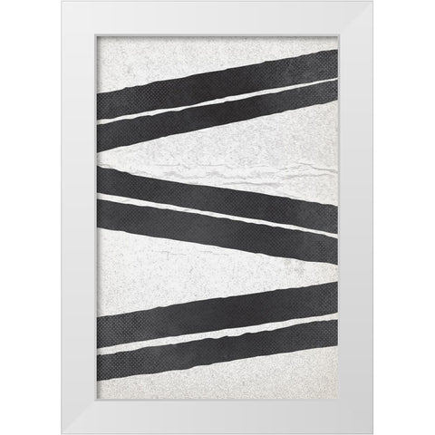 BW Minimalist Zig Zag 1 White Modern Wood Framed Art Print by Lula Bijoux and Company