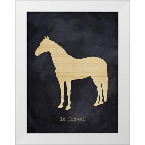 Horse White Modern Wood Framed Art Print by Lula Bijoux And Company