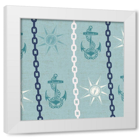 Nautical Pattern 3 White Modern Wood Framed Art Print by Allen, Candace