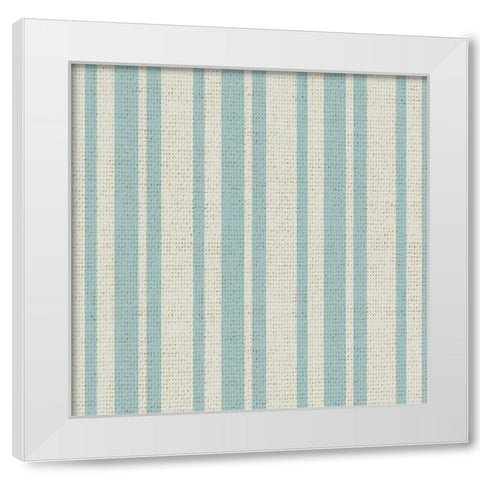 Nautical Turq Stripe 1 White Modern Wood Framed Art Print by Allen, Candace