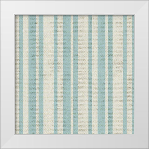 Nautical Turq Stripe 1 White Modern Wood Framed Art Print by Allen, Candace