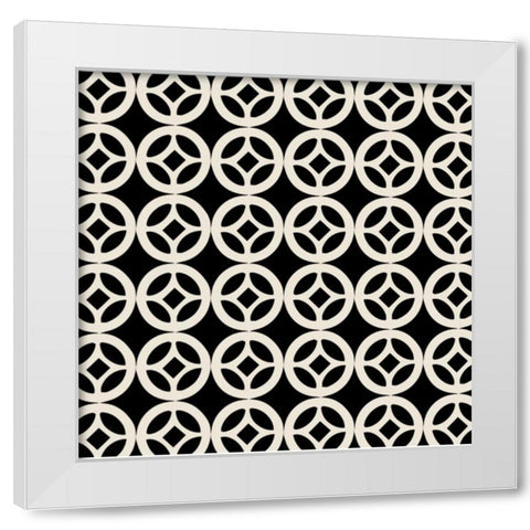 Geo Black and Gold 5 White Modern Wood Framed Art Print by Allen, Candace