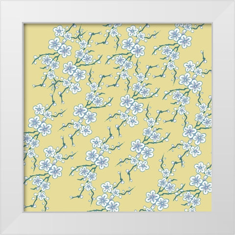Kimono Quilt Asia 1 White Modern Wood Framed Art Print by Allen, Candace
