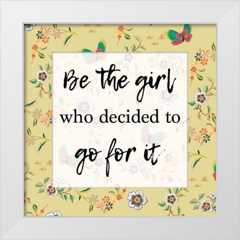 Go For It 3 White Modern Wood Framed Art Print by Lula Bijoux and Company