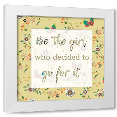 Go For It 1 White Modern Wood Framed Art Print by Lula Bijoux and Company