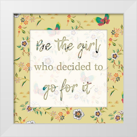 Go For It 1 White Modern Wood Framed Art Print by Lula Bijoux and Company