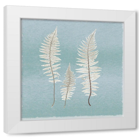Spring Eden Fern White Modern Wood Framed Art Print by Lula Bijoux And Company