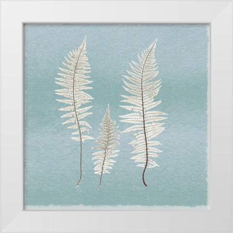 Spring Eden Fern White Modern Wood Framed Art Print by Lula Bijoux And Company