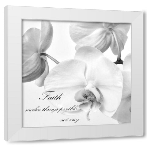 Faith Orchids White Modern Wood Framed Art Print by Poinski, Dianne