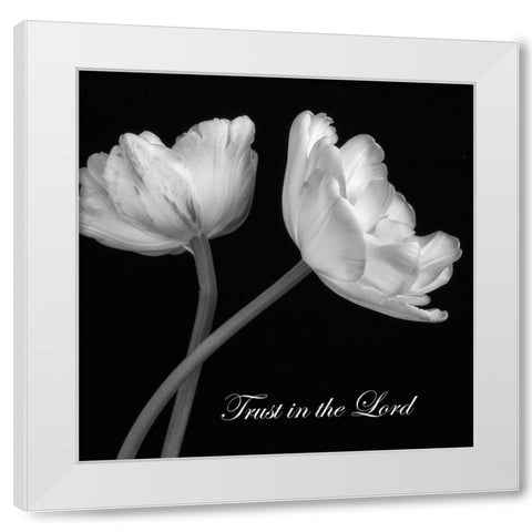 Trust in The Lord White Modern Wood Framed Art Print by Poinski, Dianne