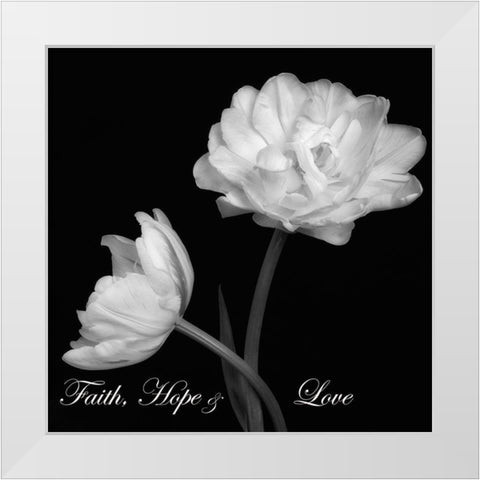 Faith Hope Love White Modern Wood Framed Art Print by Poinski, Dianne