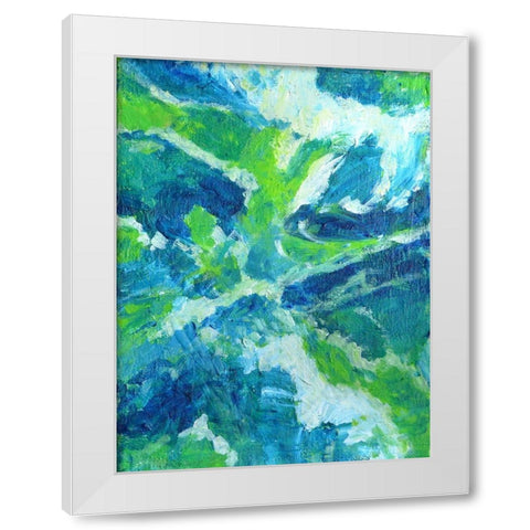 Abstract Bluegreen 2 White Modern Wood Framed Art Print by Jenner, Roya
